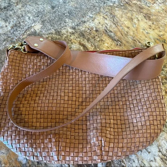 Clare V Moyen Messenger - Natural Woven Checker - Picture 1 of 5